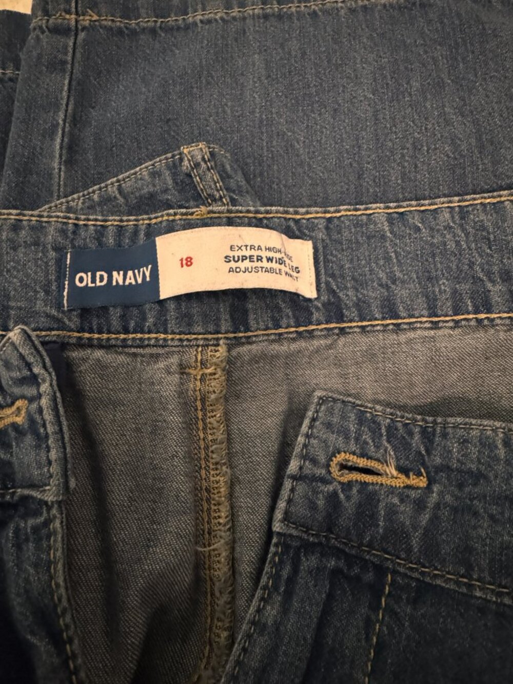 Old Navy High-Waisted Taylor Trouser Wide-Leg Denim Pants Size 18 - CL0498 - Picture 8 of 8